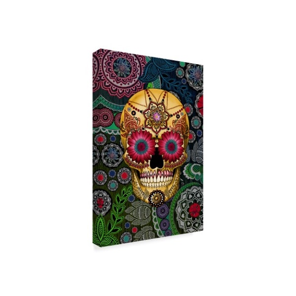 Fusion Idol Arts 'Sugar Skull Paisley Garden' Canvas Art,30x47